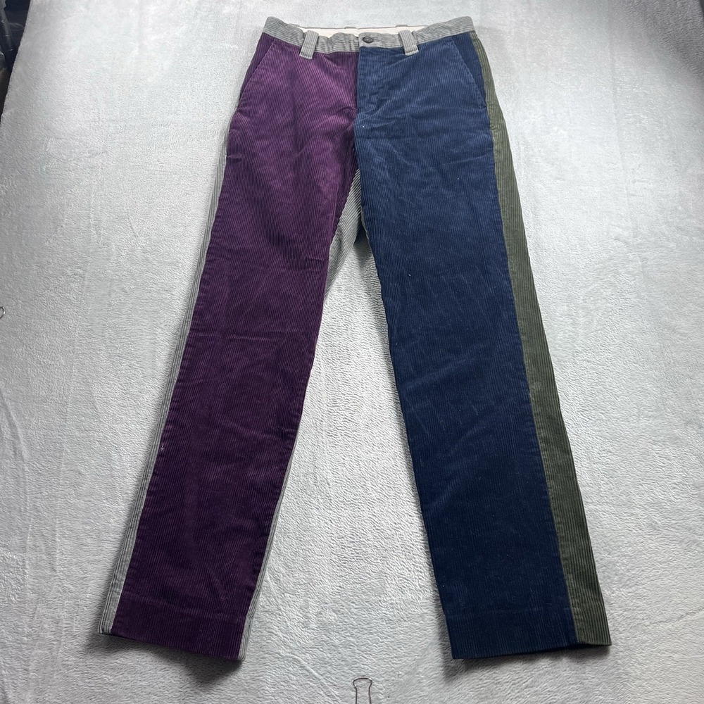 Brooks Brothers Clark Corduroy Pants Men's 30x32 Colorblock Multi Cotton Euc‎